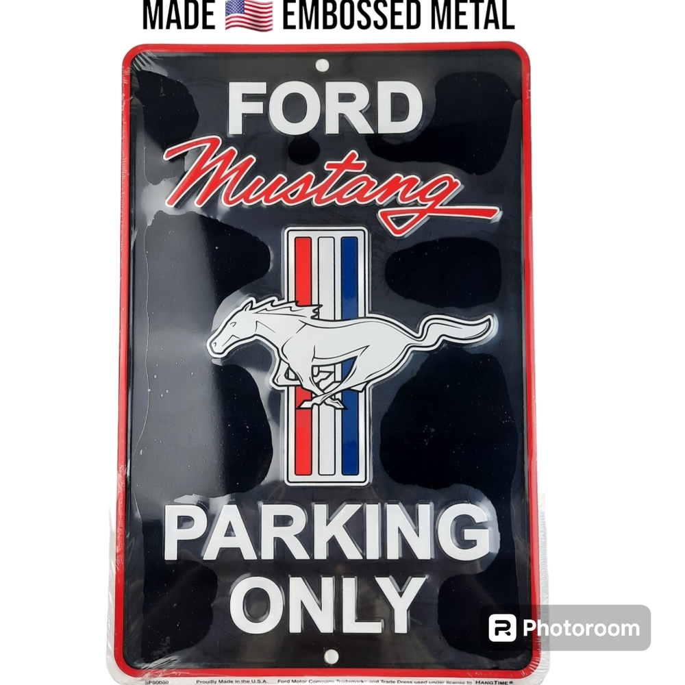 Ford Mustang Parking Metal Sign 12x8 Man Cave Garage Wall Decor Gift